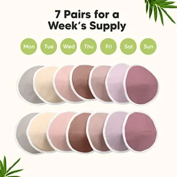 KeaBabies Organic Nursing Pads - 14 Soft Reusable Breastfeeding Pads