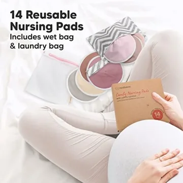 KeaBabies Organic Nursing Pads - 14 Soft Reusable Breastfeeding Pads