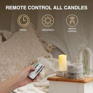 Biyanuo 2PACK Outdoor Plastic flameless Candles with Remote Control and Timer, LED Flickering Battery Operated Electric Pillar Candles (D3 xH5.5) for Camping, Weddings, Home Decoration