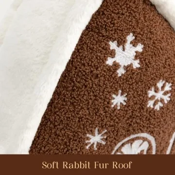 Phantoscope Gingerbread House Plush Christmas Throw Pillow