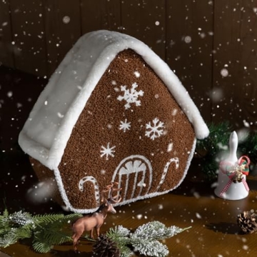 Phantoscope Gingerbread House Plush Christmas Throw Pillow