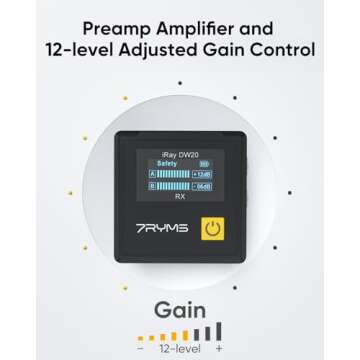 7RYMS iRay DW20 Wireless Lavalier Microphone, Noise Reduction Function,Safety Audio Track,Suitable for Cameras,iPhone,Android, Computers, Suitable for YouTube,Interviews, Vlogs,Live Streaming