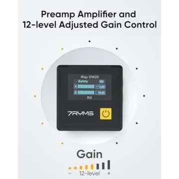 7RYMS iRay DW20 Wireless Lavalier Microphone, Noise Reduction Function,Safety Audio Track,Suitable for Cameras,iPhone,Android, Computers, Suitable for YouTube,Interviews, Vlogs,Live Streaming