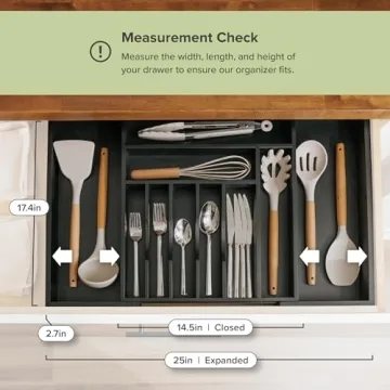 Expandable Bamboo Drawer Organizer for Stylish Kitchen Storage