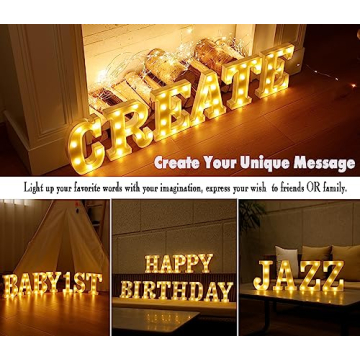 DyingSwan LED Light Up Letters for Creative Party Decor