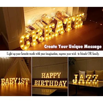 DyingSwan LED Light Up Letters for Creative Party Decor