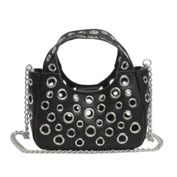 hibear Tote Bag for Women,Studded Shoulder Bag Y2K Purse Slouchy Hobo Bag with Removable Chain 2024 ...