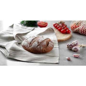 LINENVIBE Pure Linen Kitchen Tea Towels - 100% Flax Linen Bread Towels 17 x 27 inch - Premium Tea To...
