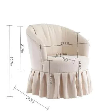 CCFAME Swivel Barrel Chair for Living Room Comfort