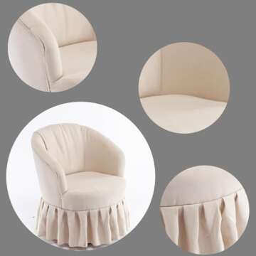 CCFAME Swivel Barrel Chair for Living Room Comfort