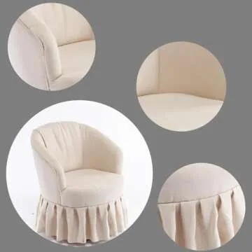CCFAME Swivel Barrel Chair for Living Room Comfort
