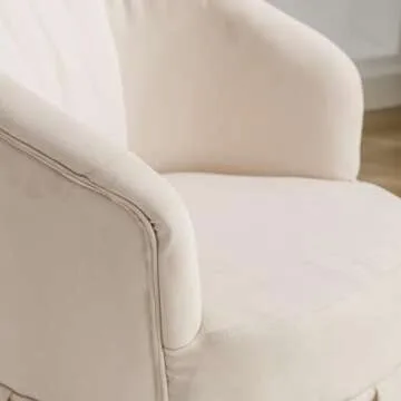 CCFAME Swivel Barrel Chair for Living Room Comfort