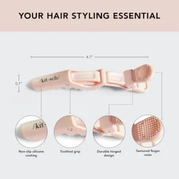 Kitsch Hair Clips for Styling & Sectioning - 3pc Blush