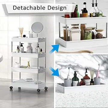 NOTHEIA Slim Storage Cart - Space Saving Utility Cart