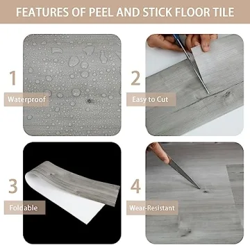 Self-Adhesive Waterproof Wood Grain Floor Tiles for Easy DIY