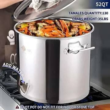 ARC 52-Quart Stainless Steel Tamale Steamer with Spout