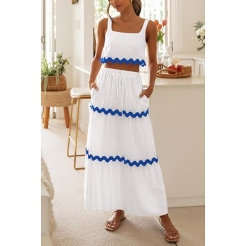 Stylish PRETTYGARDEN Women's Summer 2 Piece Beach Outfit