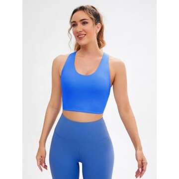 JOYSPELS Sports Bras for Women Extra Comfort Criss-Cross Back Padded Workout Tops for Women Medium S...