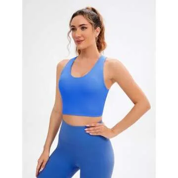 JOYSPELS Sports Bras for Women Extra Comfort Criss-Cross Back Padded Workout Tops for Women Medium Support