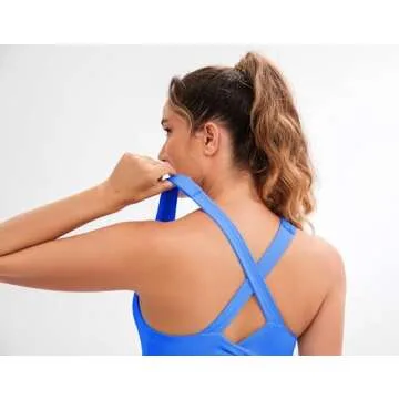 JOYSPELS Sports Bras for Women Extra Comfort Criss-Cross Back Padded Workout Tops for Women Medium Support