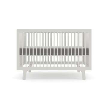 Oeuf Sparrow Crib: Stylish & Adjustable White Design
