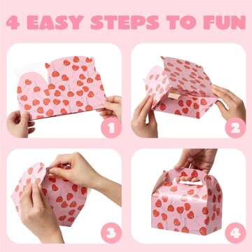 JOYIN 24 Pcs Valentine’s Day Gift Treat Boxes, Cookie Boxes with Colorful Heart shaped Design for Kids Party Favor, Classroom Exchange Prizes, Valentines Candy Boxes