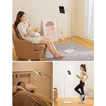 Viozon Tablet Floor Stand-Flexible Long Arm Tablet&Phone Holder,360° Angle Adjustable, Aluminum All...