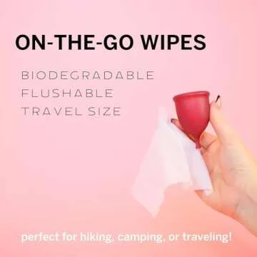 Pixie Feminine Wipes - Flushable, Biodegradable, & Ph Balanced - Best Individually Wrapped Packet Wipes for On The Go & Public Bathrooms - Wash, & Cleaner For Your Menstrual Cups & Discs (20 Count)