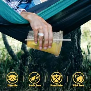 Boxential 100 Pack Clear Plastic Cups with Lids & Straws