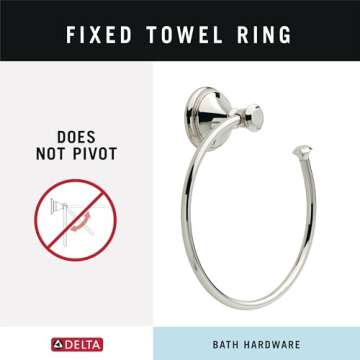 Delta Faucet 79746-PN Cassidy Towel Ring - Stylish and Durable Bath Accessory