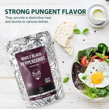 Soeos Whole Black Peppercorns 8oz - Fresh Flavor for Cooking