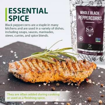 Soeos Whole Black Peppercorns 8oz - Fresh Flavor for Cooking
