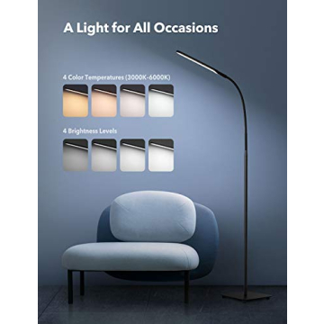 TaoTronics LED Floor Lamp with Adjustable Brightness & Colors