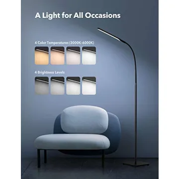TaoTronics LED Floor Lamp with Adjustable Brightness & Colors