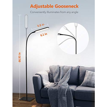 TaoTronics LED Floor Lamp with Adjustable Brightness & Colors