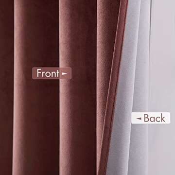 MIULEE 100% Blackout Velvet Curtains 96 Inches Long Dusty Rose Pink Curtain Drapes for Luxury Bedroom Living Room Darkening Thermal Insulated Grommet Curtains for Light Blocking Set of 2
