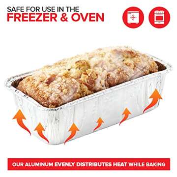 Aluminum Pans Bread Loaf Pans (30 Pack) 8x4 Aluminum Loaf Pan - 2 Lb Bread Tins, Standard Size, Compatible with Roadpro 12 Volt Portable Stove - Perfect for Baking Cakes, Bread, Meatloaf, Lasagna