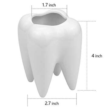 Hedume Tooth Shaped Planter Pots - Cute Ceramic Desk Decor