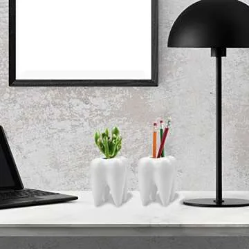 Hedume Tooth Shaped Planter Pots - Cute Ceramic Desk Decor