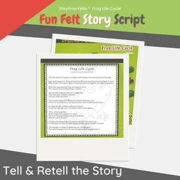 Playtime Felts Frog Life Cycle 14 Adorable PRECUT & Ready to Play Felt Figures for Flannel Board Teaching for Toddlers, Preschoolers and Kindergarten - Durable Felt Characters