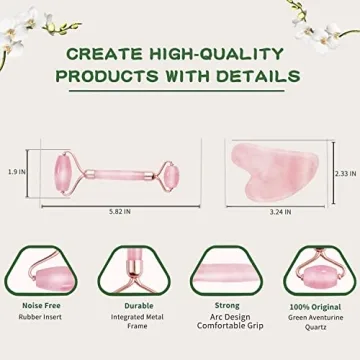 Jade Roller & Gua Sha 3 in 1 Set for Radiant Skin