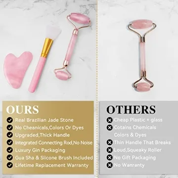 Jade Roller & Gua Sha 3 in 1 Set for Radiant Skin