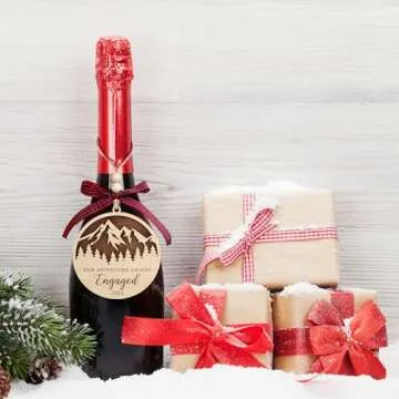 Engagement Gifts for Couples - Gifts for Newly Engaged Couples - Happy Engagement Gifts for Women, Bride, Friends - Engagement Ornament 2024 - Engaged Christmas Ornament 2024 - Wood Ornament