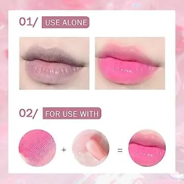 REWLKP Hydrating Lip Glow Oil, Plumping Lip Gloss, No-Sticky Transparent Moisturizing Lip Balm, Natural Lip Plumper Gloss Make Lips Fuller and Moisturizing - Raspberry