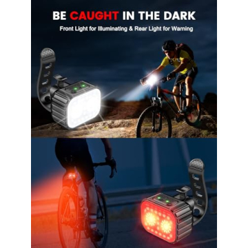 Cuvccn Bike Lights - Super Bright, 58 Hours Battery Life, Waterproof