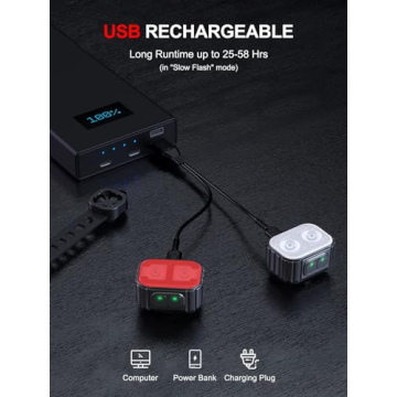 Cuvccn Bike Lights - Super Bright, 58 Hours Battery Life, Waterproof