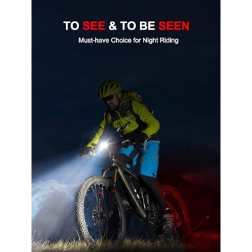 Cuvccn Bike Lights - Super Bright, 58 Hours Battery Life, Waterproof