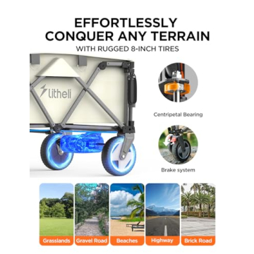 Litheli Collapsible Wagon Cart Heavy Duty Foldable Electric