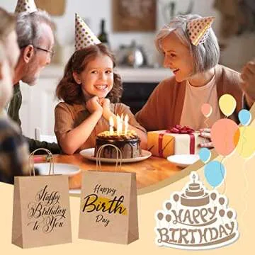 Moretoes 110pcs Paper Bags with Handles Gift Bags Brown Paper Bags, 8x4x10 Inch Medium Sizes Gift Bags Bulk, Paper Bags for Small Business, Shopping Bags, Retail Bags, Party Bags, Favor Bags