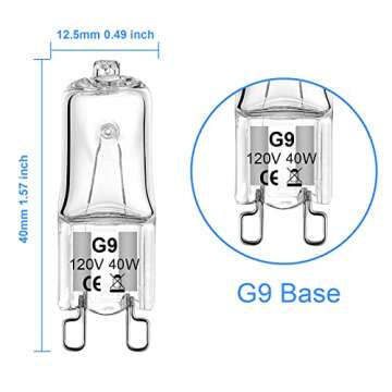 WeshLMPO G9 Bulb 40W 120V G9 Halogen Light Bulbs 2 Pin for Hood Light Oven Light Light Bulb Replacement Dimmable Warm White (12 Pack)